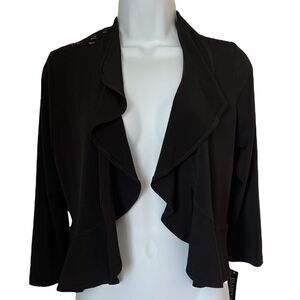 NWT Glamour Black Back Lace Ruffle Cardigan Shrug sz S